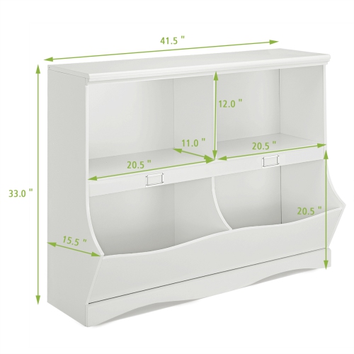Topbuy Multi-Bin Kids Toy Storage Organizer Toy Display Shelf Bookcase White