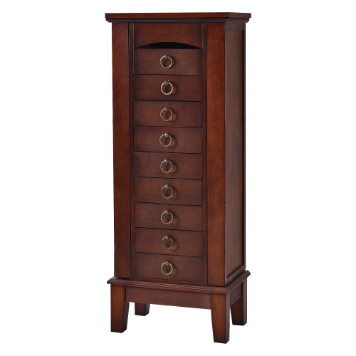 Topbuy 6 Drawers Storage Box Chest Stand Amior Jewelry Cabinet Necklace Holder Brown