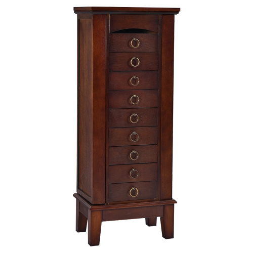 Topbuy 6 Drawers Storage Box Chest Stand Amior Jewelry Cabinet Necklace Holder Brown