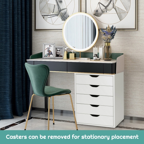 Topbuy 5/7-Drawer Chest Mobile Lateral Filing Cabinet Floor Storage Organizer White