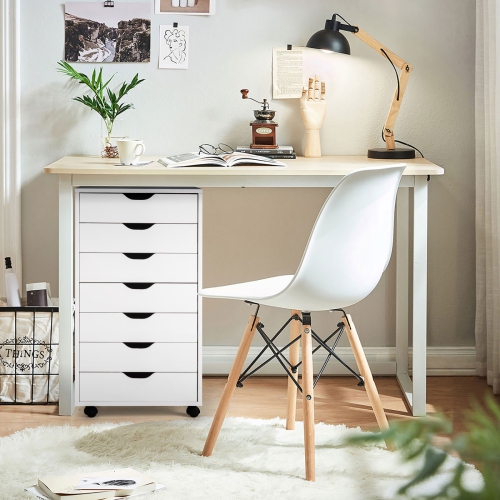 Topbuy 5/7-Drawer Chest Mobile Lateral Filing Cabinet Floor Storage Organizer White