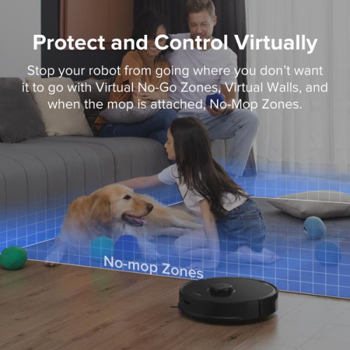 Roborock S5 MAX Robot Vacuum and Mop, Self-Charging Robotic Vacuum, Lidar Navigation, 2000Pa Powerful Suction, No-mop Zones, 180mins Runtime, Ideal for Pet Hair, Carpets, Hard Floors (Black)