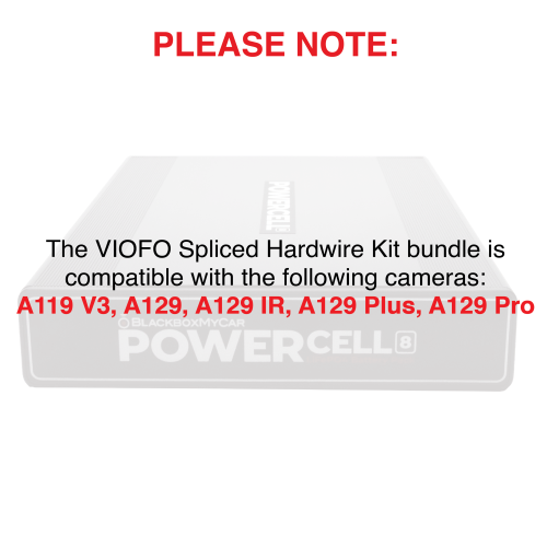 Spliced Hardwire Kit for BlackboxMyCar PowerCell 8 Dash Cam Battery Pack