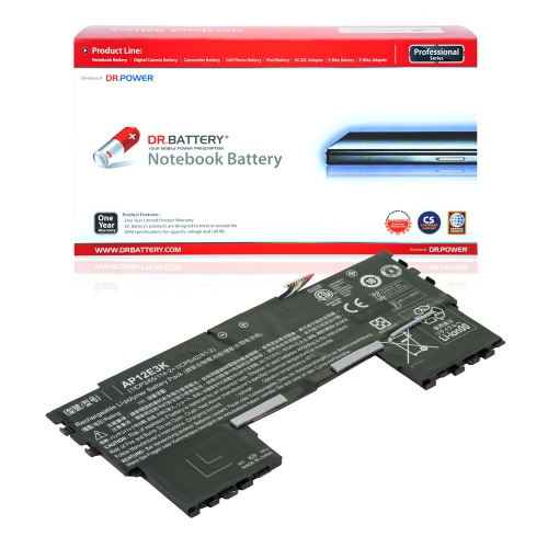 Image 1 of 7.. DR. BATTERY - Replacement for Acer Aspire S7-191 / S7-191-53314G / S7-191-53314G12ass / S7-191-6400 / AP12E3K / 1ICP3 / 65 [7.4V / 3790mAh / 28Wh]