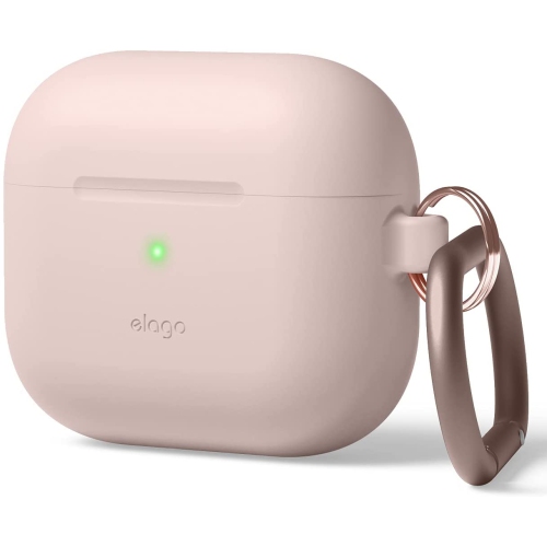 elago Silicone Case Compatible with AirPods 3 Case Cover - Carabiner Included, Supports Wireless Charging, Shock Resistant, Easily Cleaned, Full