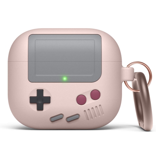 Image 1 de 9.. Elago AW5 Compatible avec les AirPods 3ᵉ Generation étui, étui classique pour console de jeu portative, antichoc, mousqueton inclus [rose sable]