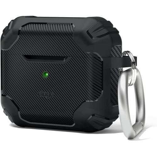 Image 1 of 1.. elago Solid Armor Case Compatible with AirPods 3 Case Cover - Shock Absorbing Design, Durable TPU Material, Supports Wireless Charging, Full Body