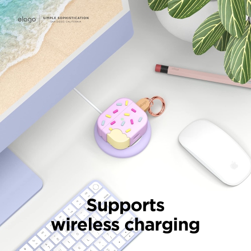 elago Ice Case with Carabiner Compatible with AirPods 3 - Cute and Cute Case, Supports Wireless Charging, Full Protection, Shock Resistant