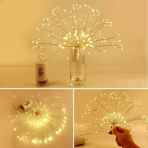 4 Pack Firework Hanging Lights 120 LEDs Fairy Lights for Home, Indoor & Outdoor