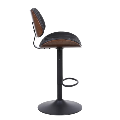 Bar Stool Industrial Swivel Upholstered with Foot Ring, Mid-Back Counter Stool Barstool, Adjustable Height range from 25.6"to 33.5"