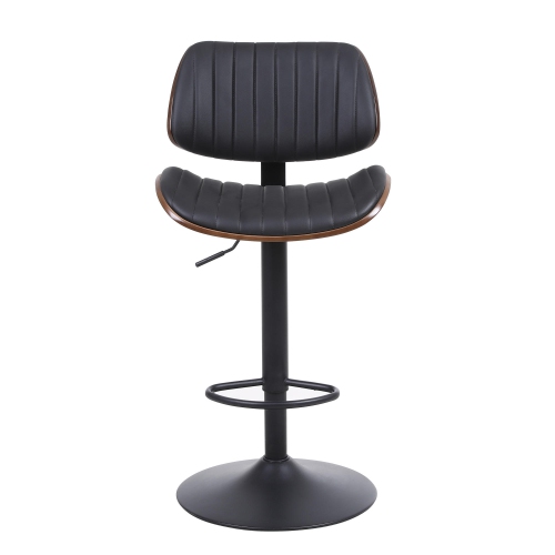 Bar Stool Industrial Swivel Upholstered with Foot Ring, Mid-Back Counter Stool Barstool, Adjustable Height range from 25.6"to 33.5"