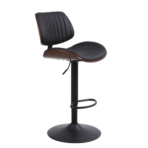 Bar Stool Industrial Swivel Upholstered with Foot Ring, Mid-Back Counter Stool Barstool, Adjustable Height range from 25.6"to 33.5"