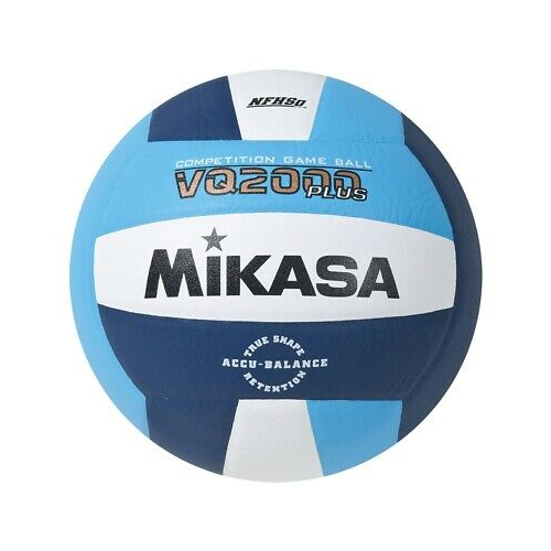 Mikasa VQ2000 Series Micro-Cell Composite Indoor Volleyball - Official Size 5, Light Blue, Navy & White