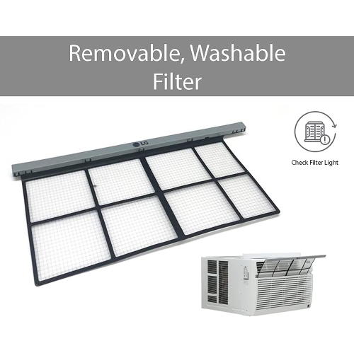 LG 24,500 BTU 230V Window-Mounted Air Conditioner with Remote Control, White