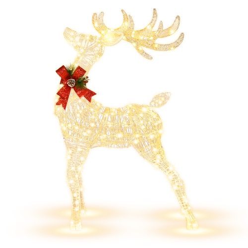 TOPBUY  Christmas Lighted Reindeer Light Up Deer Decorations W/150 Led Bulbs for Indoor & Outdoor