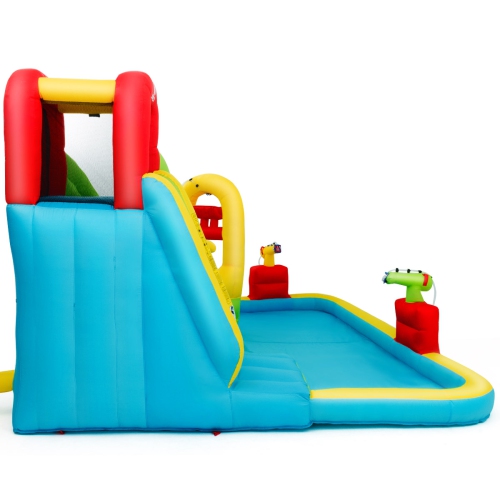 Topbuy Inflatable Splash Water Park Play Bounce House Bounce Slide Climbing Wall w/ 680W Blower