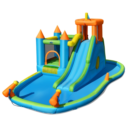 Image 1 of 8.. Topbuy Inflatable Bounce House Water Slide Kids Bouncer Splash Pool without Blower