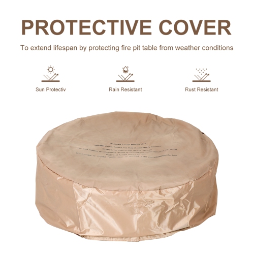 Topbuy Outdoor 40000 BTU Gas Fire Pit Table Electronic Propane Ignition Lava Rock BrownGrey