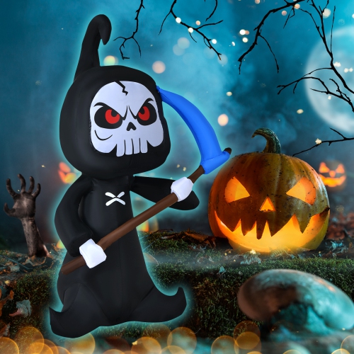 Topbuy 6FT Halloween Inflatable Ghost Outdoor Blow Up Decoration with LED Lights& Blower Blow Up Halloween Decoration