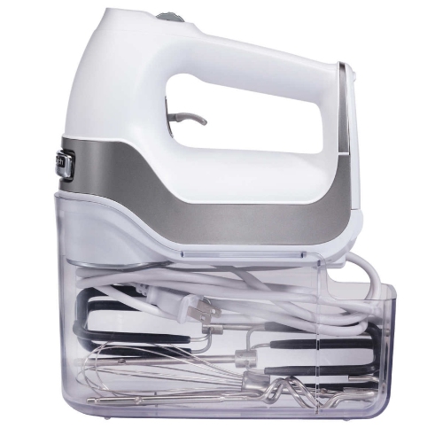 7 Speed Hand Mixer. 21.43 cm × 8.7 cm × 25.34 cm Hamilton Beach Professional 7 Speed Hand Mixer Lockable Swivel Cord for Right or Left Hand Use