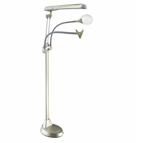 OTTLITE  Craft Lamp. Reduced Eyestrain Led Convenient Sturdy Clips 2X Optical Magnifier 24 W Ultimate 3-In-1 Floor And Table Craft Lamp \w Flexible