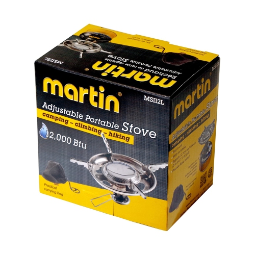 Martin MSI-12l Portable Backpacking Stove - Isobutane Gas Camping Burner with Large Brackets, Outdoor Cooking