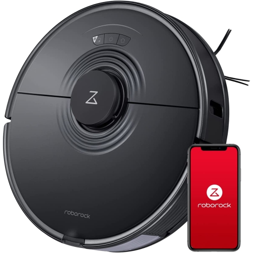Roborock S7 Robot Vacuum Cleaner with Sonic Mopping, Strong 2500PA Suction, LiDAR Navigation with Multi-Level Mapping - Black