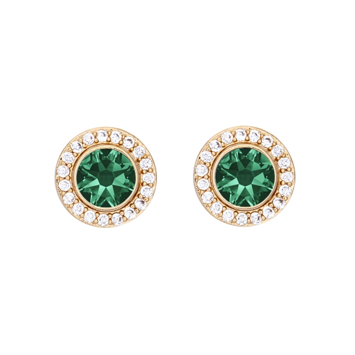 Emerald 2-in-1 Crystal Halo Stud Earrings
