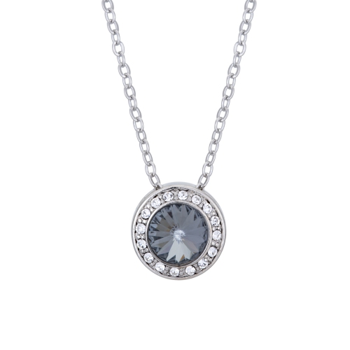 Silvernight heritage precision cut Crystal Halo Pendant Necklace