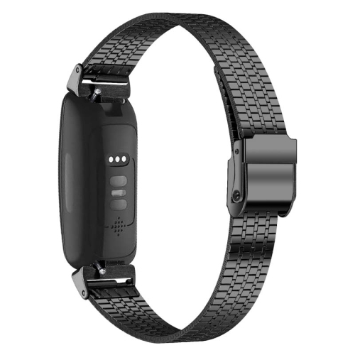 STRAPSCO  Modern Stainless Steel Watch Band Strap for Fitbit Inspire 2 - In Black