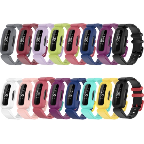 StrapsCo Soft Silicone Rubber Watch Band Strap for Fitbit Ace 3 - Black & Red