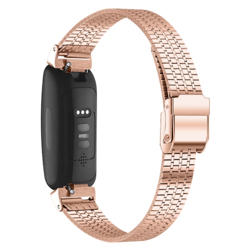 StrapsCo Modern Stainless Steel Watch Band Strap for Fitbit Inspire - Rose Gold