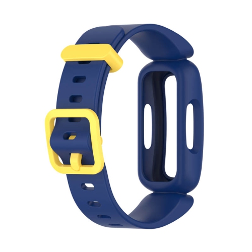 StrapsCo Soft Silicone Rubber Watch Band Strap for Fitbit Ace 3 - Blue & Yellow