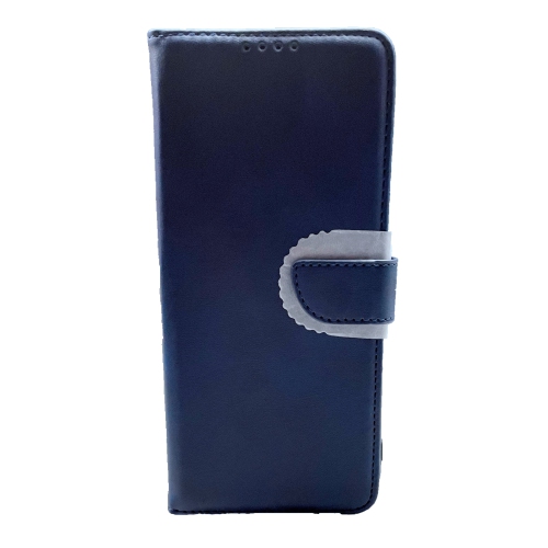 TopSave Leather Folio Flip Wallet w/Magnetic Clip Card Slot Holder Case For Motorola Moto Edge(2021) 6.8", Navy Blue