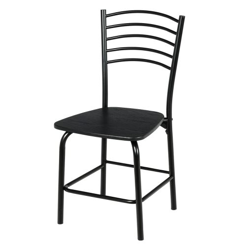 Topbuy 5 Pieces Dining Table and Chair Set Metal Frame Wooden Tabletop