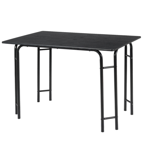 Topbuy 5 Pieces Dining Table and Chair Set Metal Frame Wooden Tabletop