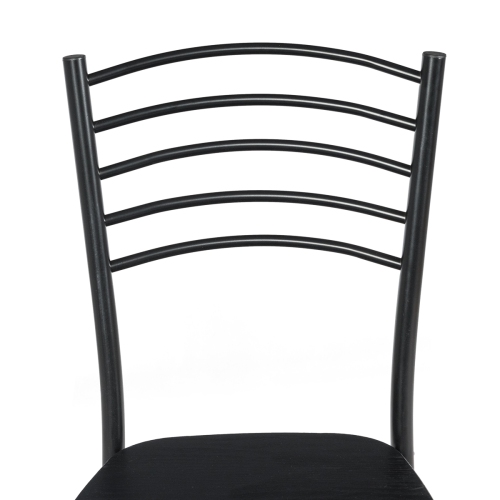 Topbuy 5 Pieces Dining Table and Chair Set Metal Frame Wooden Tabletop