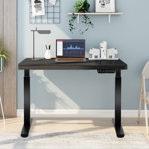 Topbuy Electric Standing Desk Frame Adjustable Motorized Sit Stand Desk Base Black WhiteBlack