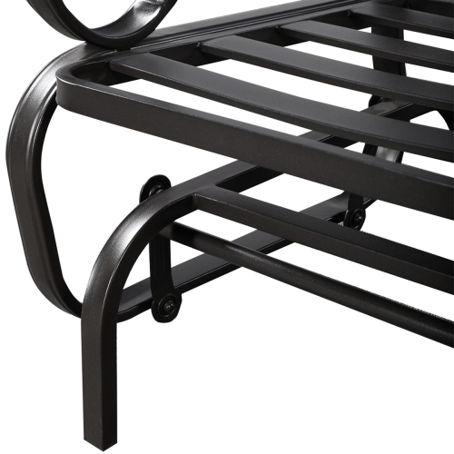 Topbuy Patio Loveseat Bench Steel Frame Furniture Rocking Bench With Cushions Outdoor