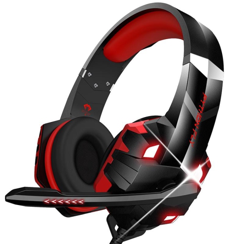 Casque de jeu G9000Max rouge avec micro omnidirectionnel à 120° et à isolation sonore, haut-parleur de 40 mm
