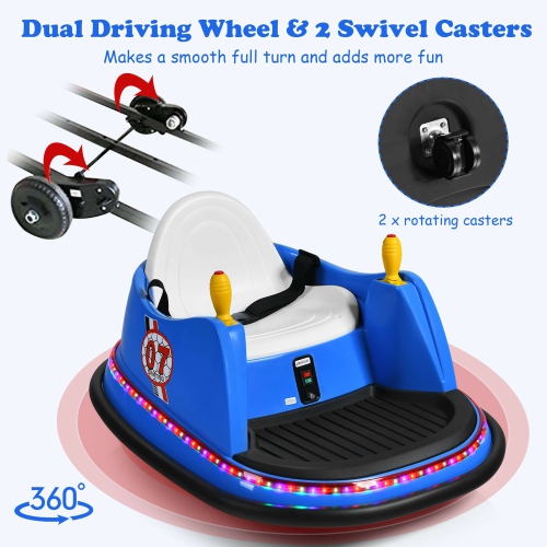 Gymax 6V Kids Ride On Bumper Car Vehicle 360° Spin Race Toy w/ Remote Control