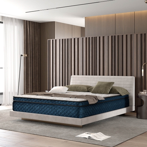 Gymax 12'' Gel Memory Foam Mattress Medium Firm Individually Pocket Spring Jacquard Full