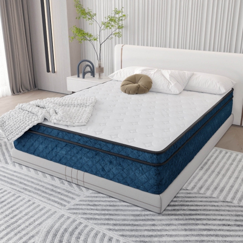 Gymax 12'' Gel Memory Foam Mattress Medium Firm Individually Pocket Spring Jacquard Full