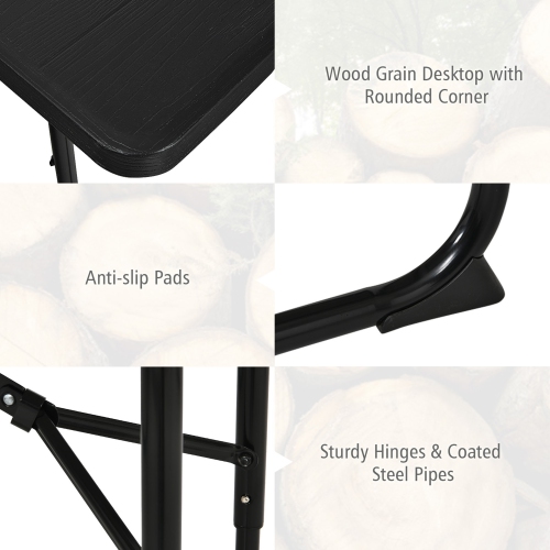 Gymax Folding Picnic Table & Bench Set for Camping BBQ w/ Steel Frame