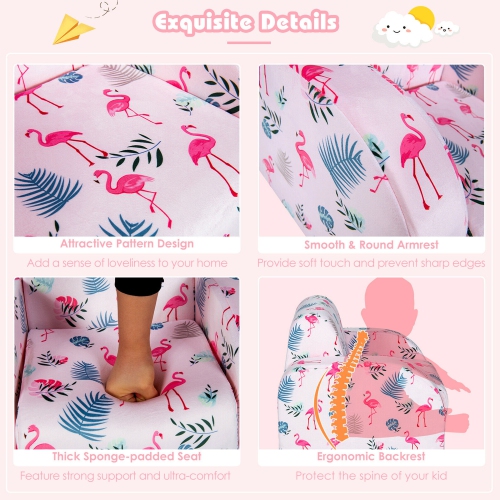 Gymax 3-in-1 Convertible Kid Sofa Bed Flip-Out Chair Lounger for Toddler