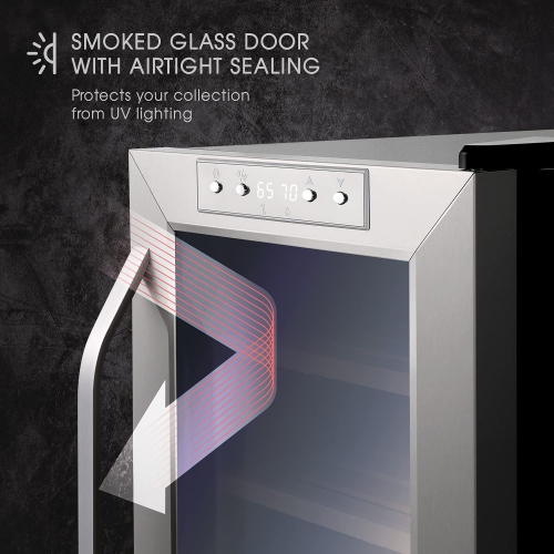 Schmécké 250 Cigar Cooler Humidor with Precise Humidity Control, Stainless Steel Trim Finish Cabinet, Spanish Cedar Wood Shelves and Drawer with