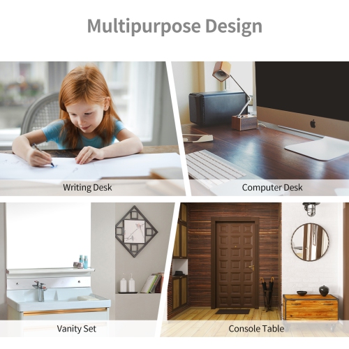 Topbuy Writing Desk W/ Drawer Detachable Floating Organizer Computer Table Pink