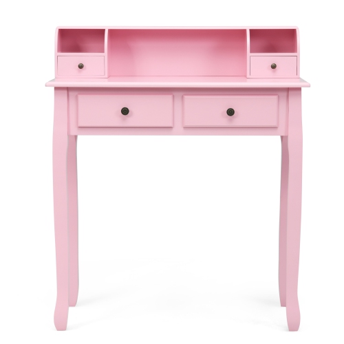Topbuy Writing Desk W/ Drawer Detachable Floating Organizer Computer Table Pink