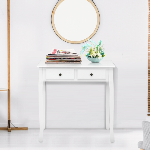 Topbuy Writing Desk W/ Drawer Detachable Floating Organizer Computer Table White