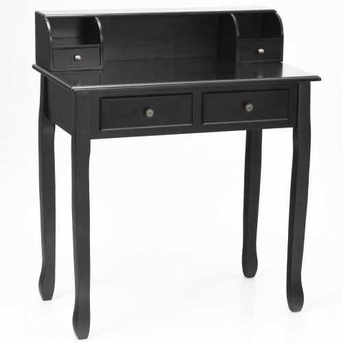 TOPBUY  Writing Desk W/ Drawer Detachable Floating Organizer Computer Table In Black